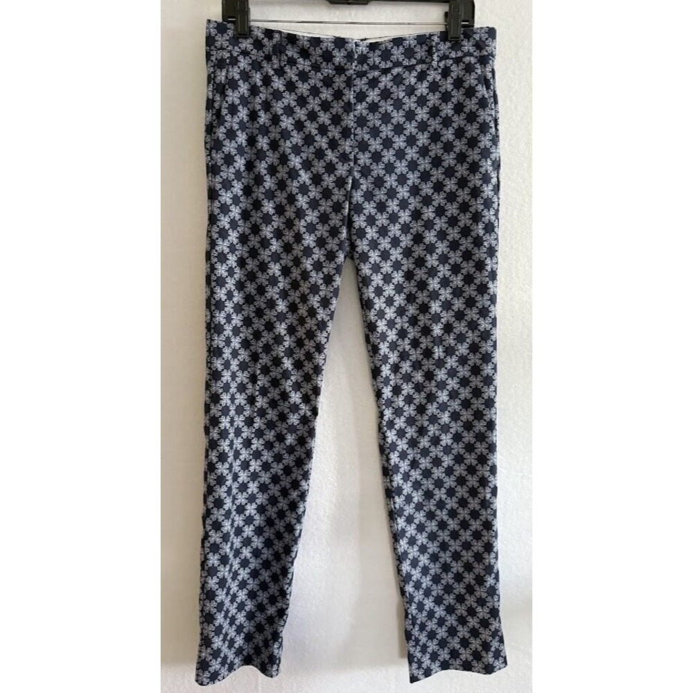 Joe Fresh Pants‎ Women Size 6 Blue Multicolor Stretch Pockets Business Casual